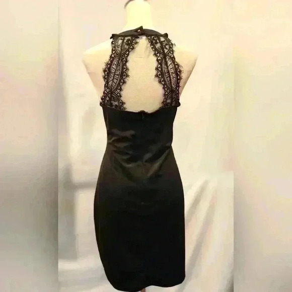 Lyrur black sleeveless mini with lace dress size 8 D809999 - Picture 2 of 7